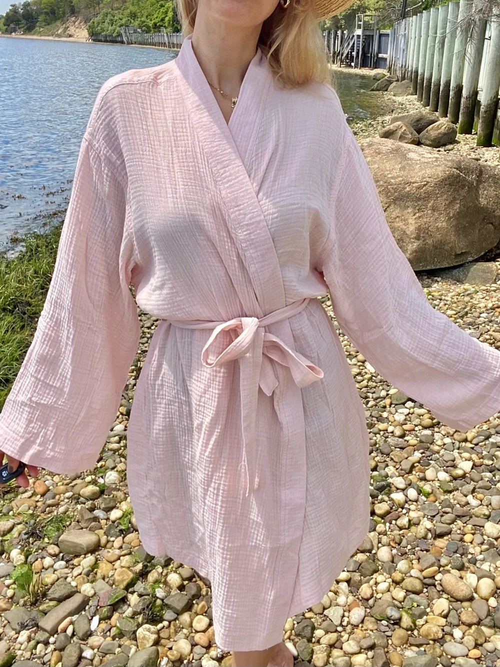 ESMARA Soft Pink Cotton Belted Robe/Kimono! 🐚